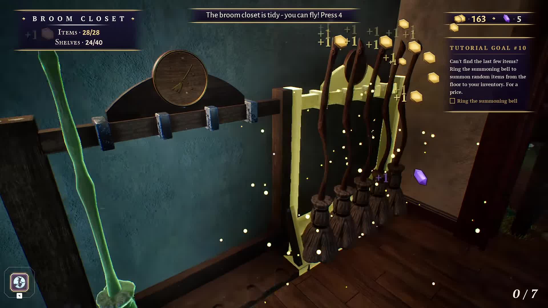 Gameplay reference for Witch Cabin Cleanup Flying Broom Guide: Unlock Born To Fly
